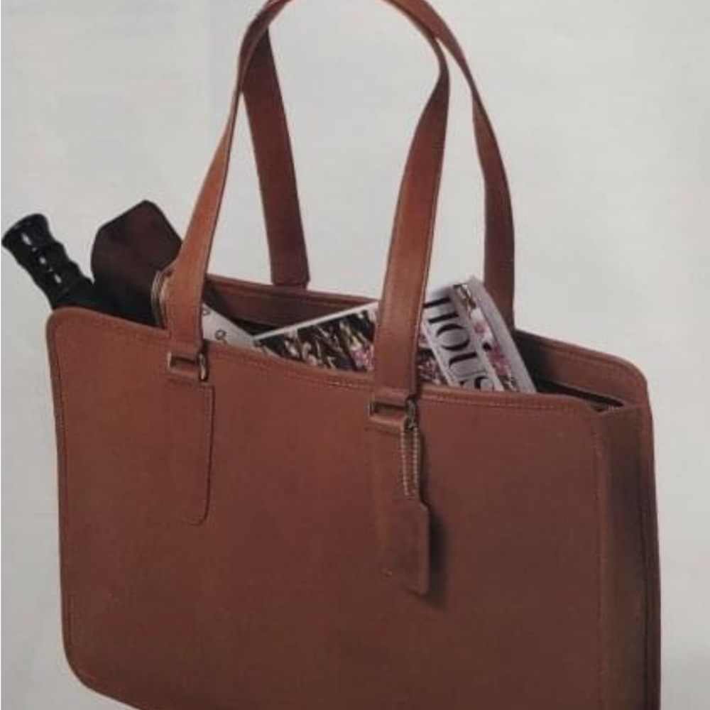 Embassy Brief Coach Brown Leather Briefcase with Structured Design No. 904-2424
